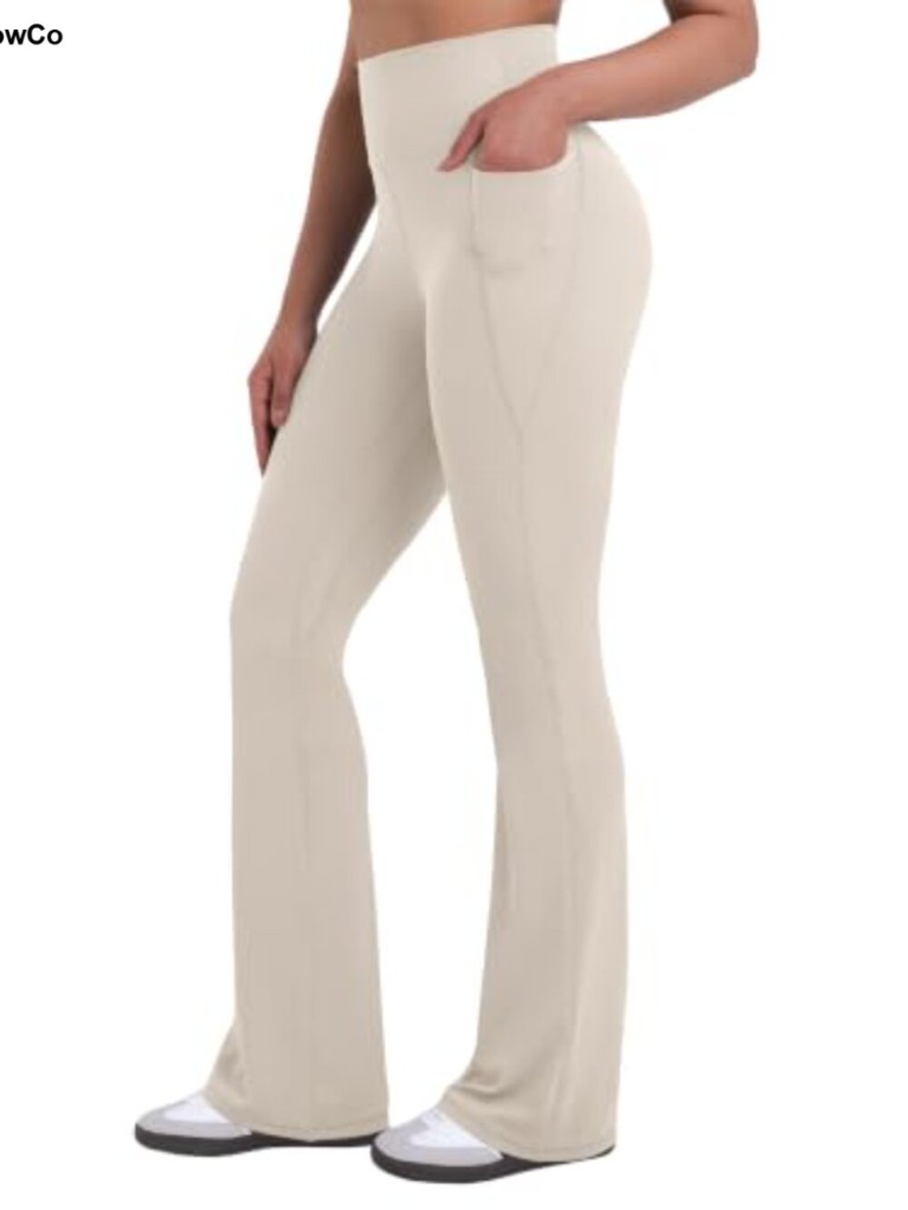 Mini Flare Leggings with Pockets High Waist Bootcut Yoga Pants